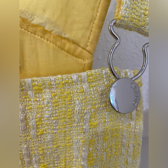 STAUD Yellow Hera Textured Overalls Jumpsuit in Limone - Picture 10 of 15